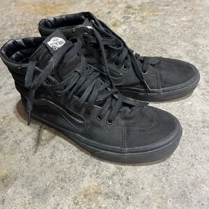 Black Hightop Vans Size 8.5M/10W